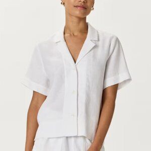 QUINCE 100% European Linen Short Sleeve Shirt Size L